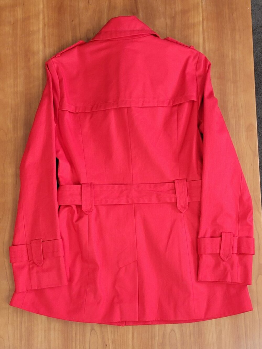 Banana Republic Red Spring Belted Cotton Rain Coat Jacket - SP - Picture 6 of 7